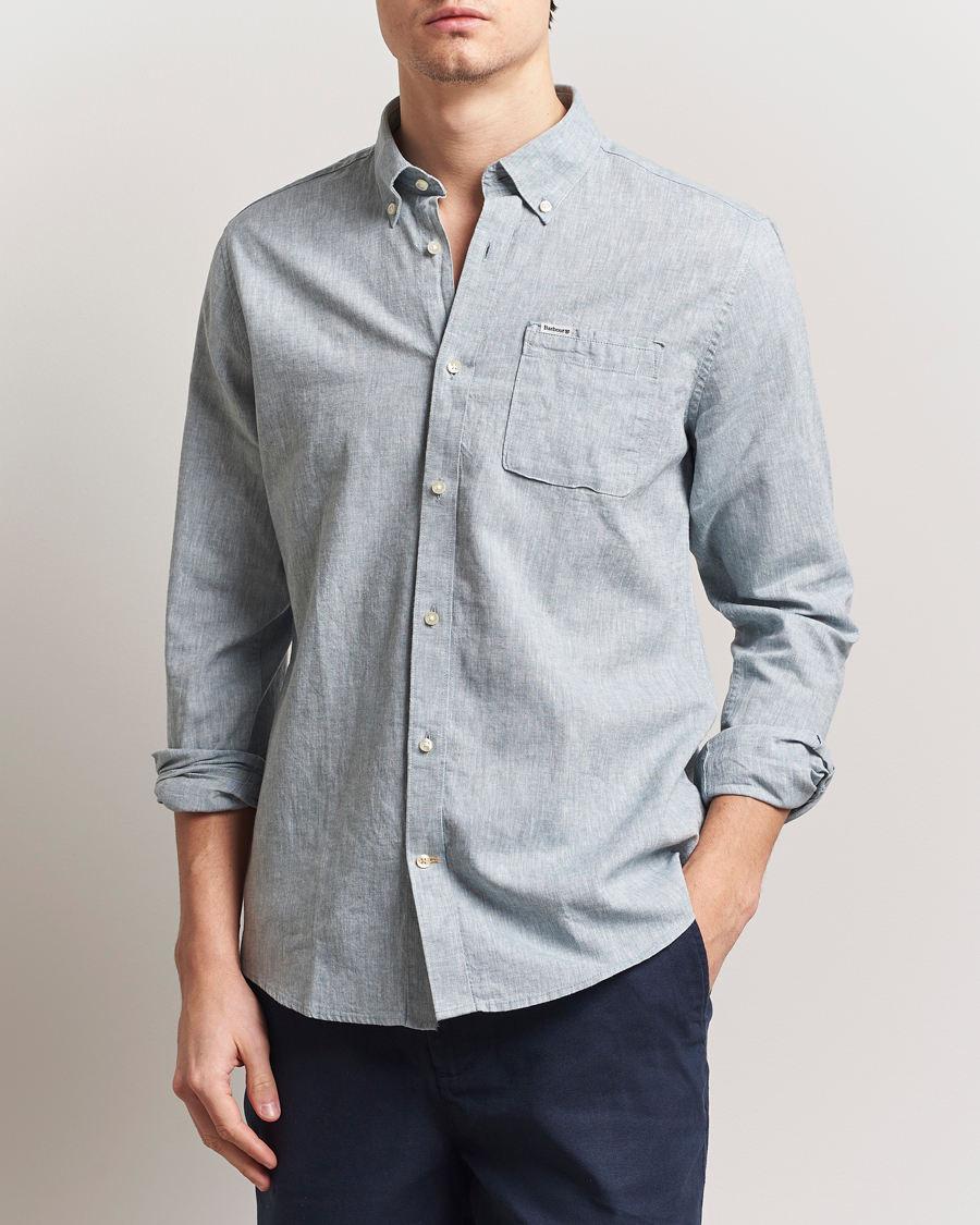 Mies | Kauluspaidat | Barbour Lifestyle | Nelson Linen/Cotton Shirt Lead