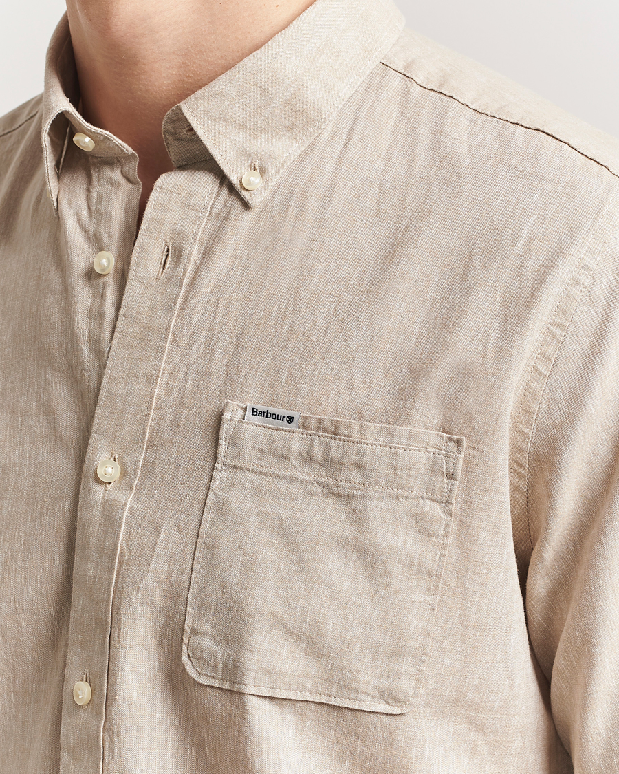 Mies | Kauluspaidat | Barbour Lifestyle | Nelson Linen/Cotton Shirt Stone