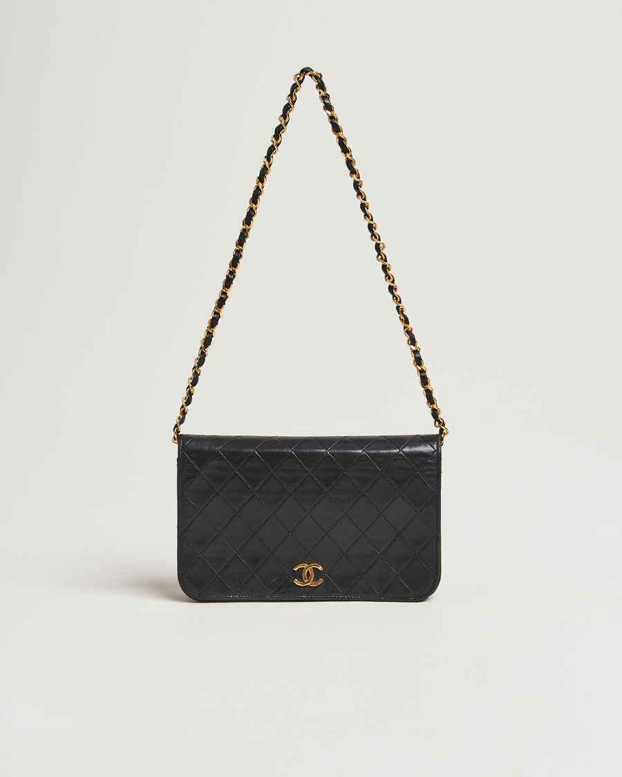 Mies | Chanel Pre-Owned Single Full Flap Chain Shoulder Bag Black | Chanel Pre-Owned | Single Full Flap Chain Shoulder Bag Black