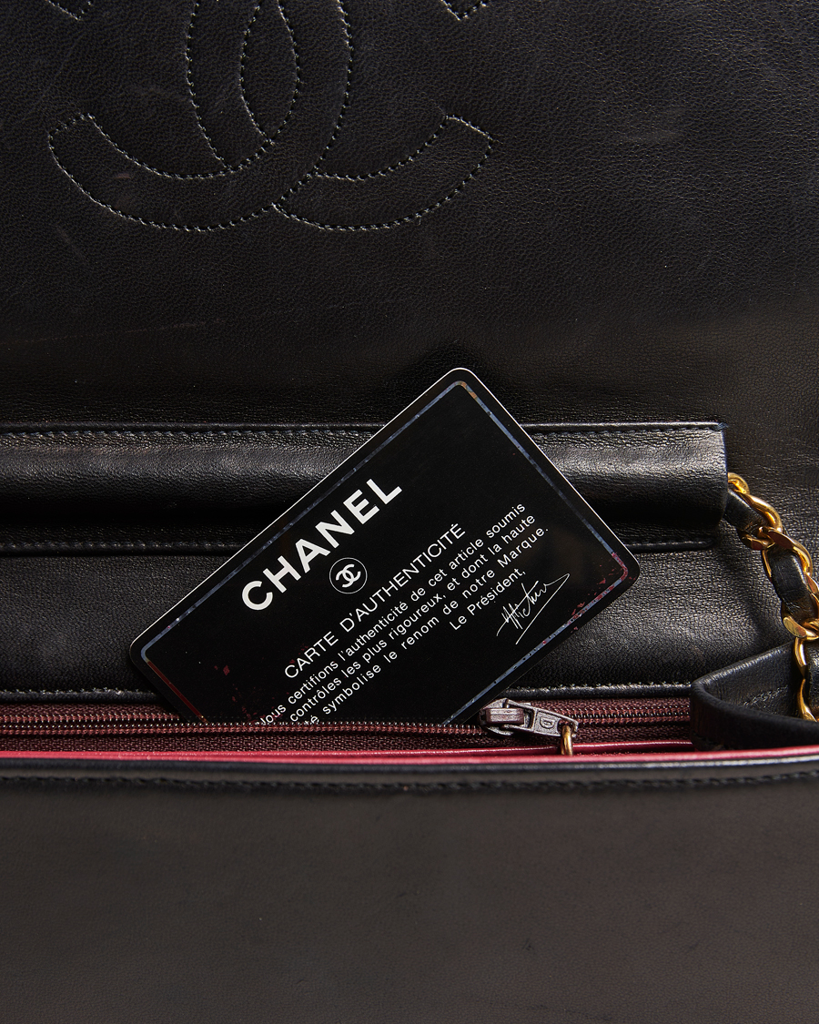 Mies | Chanel Pre-Owned Single Full Flap Chain Shoulder Bag Black | Chanel Pre-Owned | Single Full Flap Chain Shoulder Bag Black