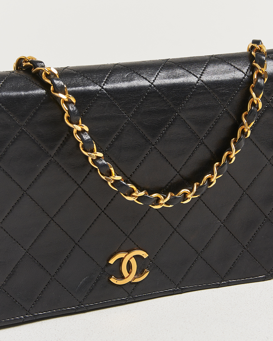 Mies | Chanel Pre-Owned Single Full Flap Chain Shoulder Bag Black | Chanel Pre-Owned | Single Full Flap Chain Shoulder Bag Black