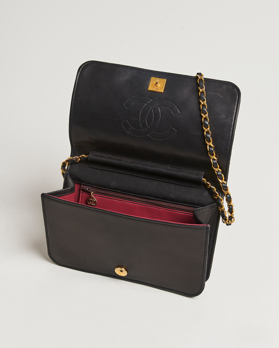 Mies | Chanel Pre-Owned Single Full Flap Chain Shoulder Bag Black | Chanel Pre-Owned | Single Full Flap Chain Shoulder Bag Black
