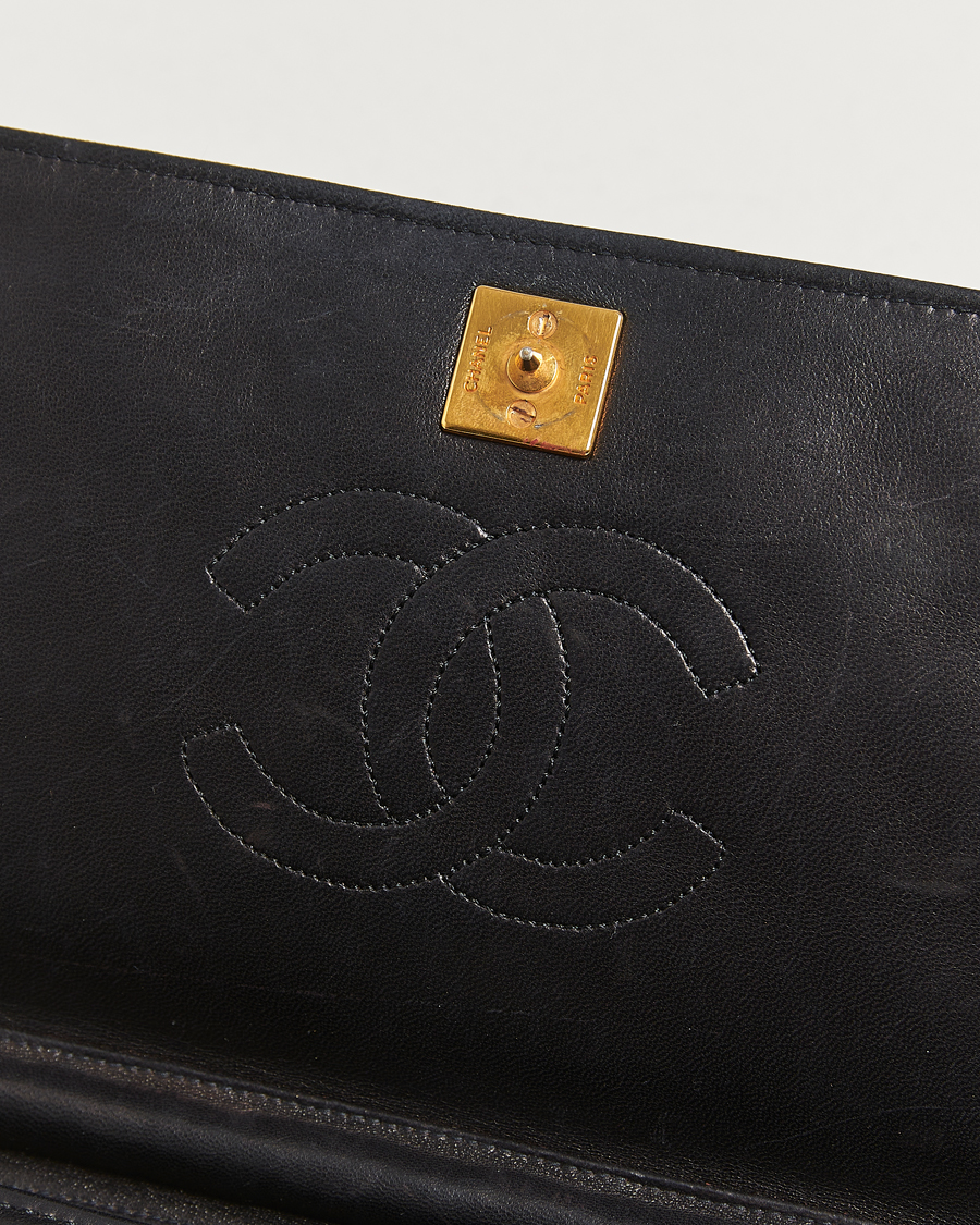 Mies | Chanel Pre-Owned Single Full Flap Chain Shoulder Bag Black | Chanel Pre-Owned | Single Full Flap Chain Shoulder Bag Black