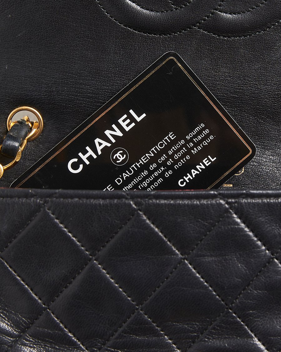 Mies | Chanel Pre-Owned Mini Single Full Flap Bag Black Lambskin | Chanel Pre-Owned | Mini Single Full Flap Bag Black Lambskin