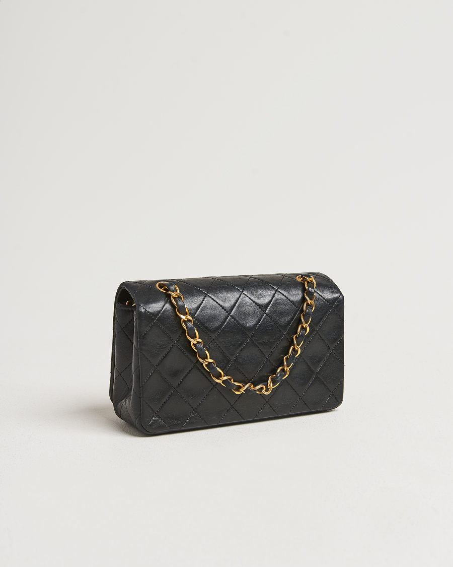 Mies | Chanel Pre-Owned Mini Single Full Flap Bag Black Lambskin | Chanel Pre-Owned | Mini Single Full Flap Bag Black Lambskin