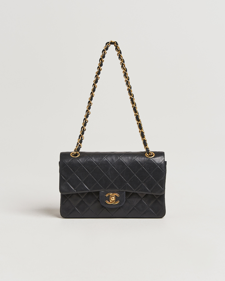 Mies | Chanel Pre-Owned Matelassé Small Double Flap Bag Black Lambskin | Chanel Pre-Owned | Matelassé Small Double Flap Bag Black Lambskin