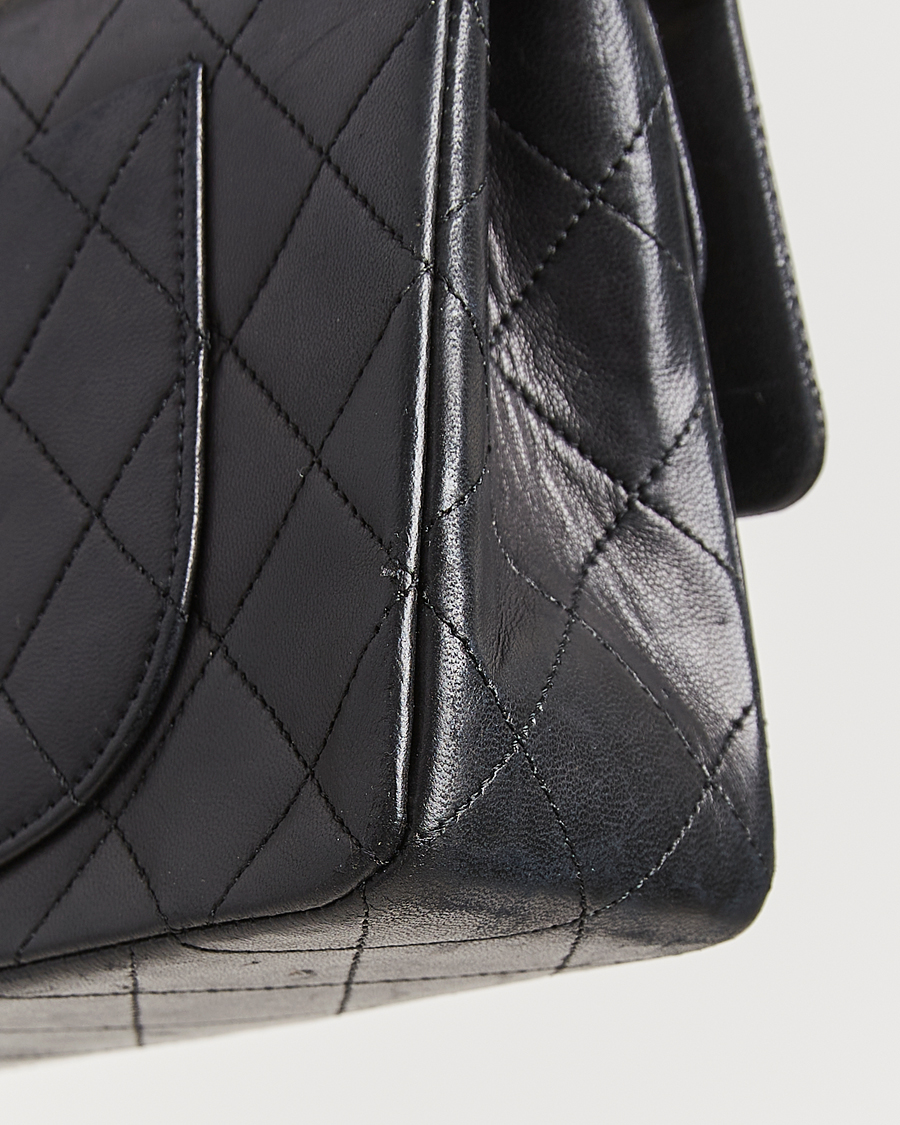 Mies | Chanel Pre-Owned Matelassé Small Double Flap Bag Black Lambskin | Chanel Pre-Owned | Matelassé Small Double Flap Bag Black Lambskin
