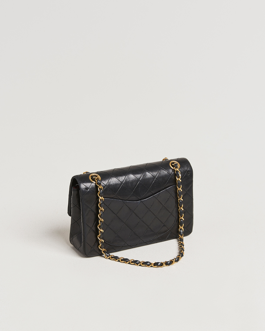 Mies | Chanel Pre-Owned Matelassé Small Double Flap Bag Black Lambskin | Chanel Pre-Owned | Matelassé Small Double Flap Bag Black Lambskin