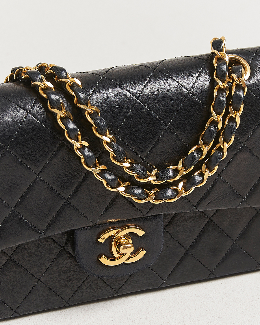 Mies | Chanel Pre-Owned Matelassé Small Double Flap Bag Black Lambskin | Chanel Pre-Owned | Matelassé Small Double Flap Bag Black Lambskin