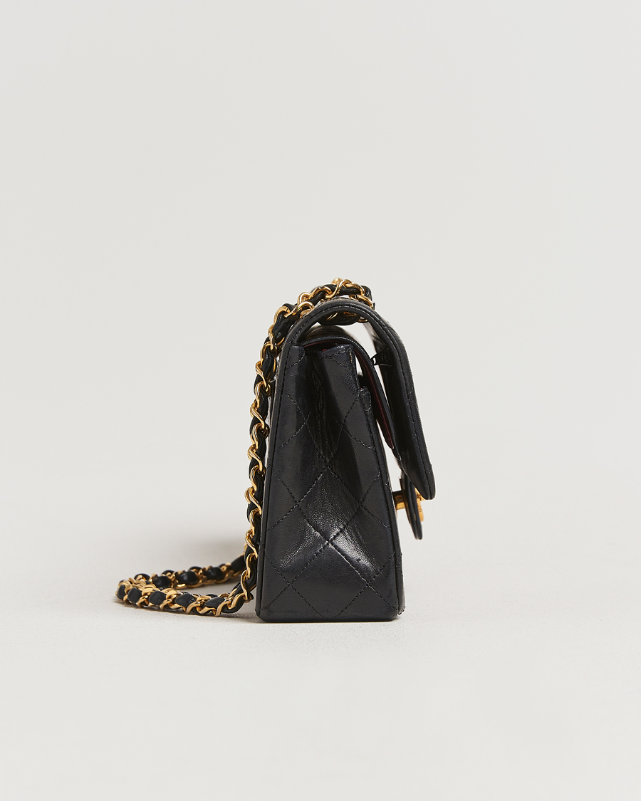 Mies | Chanel Pre-Owned Matelassé Small Double Flap Bag Black Lambskin | Chanel Pre-Owned | Matelassé Small Double Flap Bag Black Lambskin