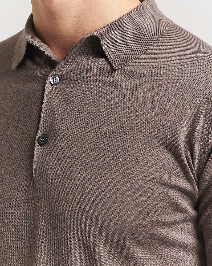 Mies | Pikeet | John Smedley | Adrian Slim Fit Sea Island Polo Beige Musk