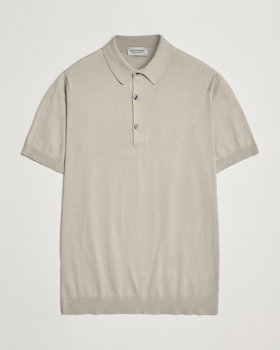 Mies | Pikeet | John Smedley | Adrian Slim Fit Sea Island Polo Parchment