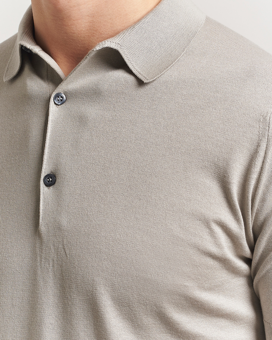 Mies | Pikeet | John Smedley | Adrian Slim Fit Sea Island Polo Parchment
