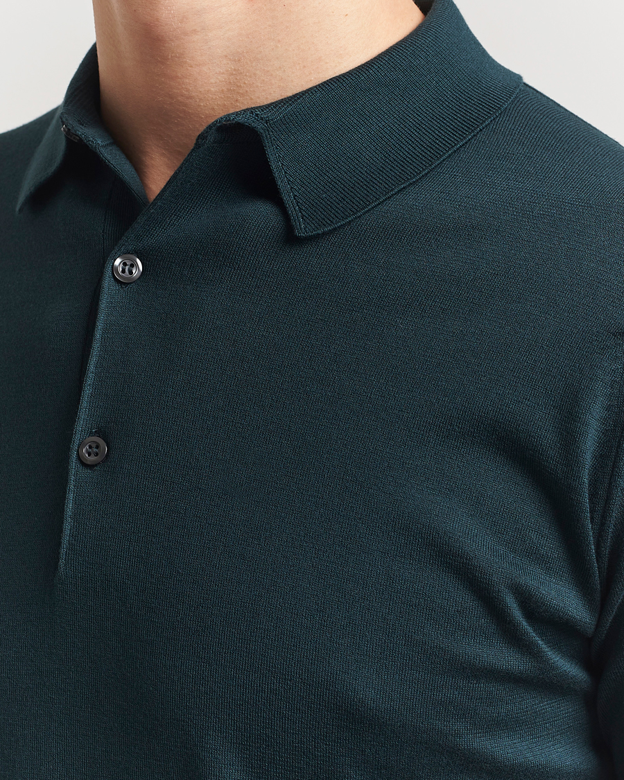 Mies | Pikeet | John Smedley | Adrian Slim Fit Sea Island Polo Rain Forest