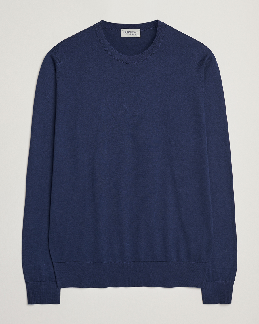 Mies | Puserot | John Smedley | Rowland Sea Island Crew Neck Pullover French Navy