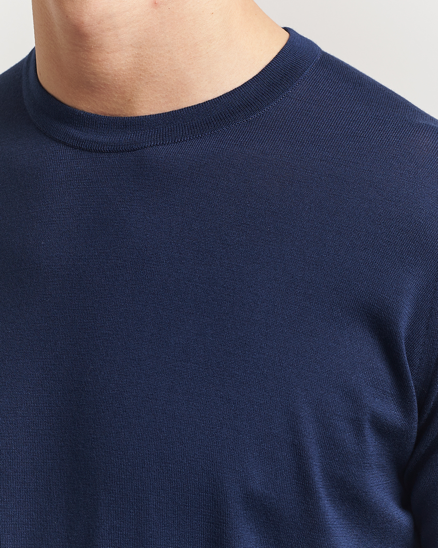 Mies | Puserot | John Smedley | Rowland Sea Island Crew Neck Pullover French Navy