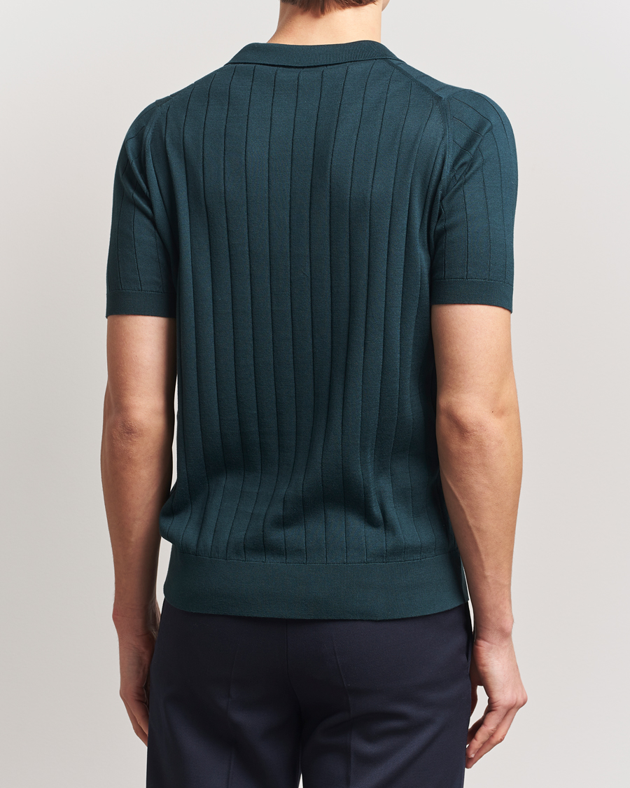Mies | Pikeet | John Smedley | Roper Open Collar Sea Island Polo Rain Forest