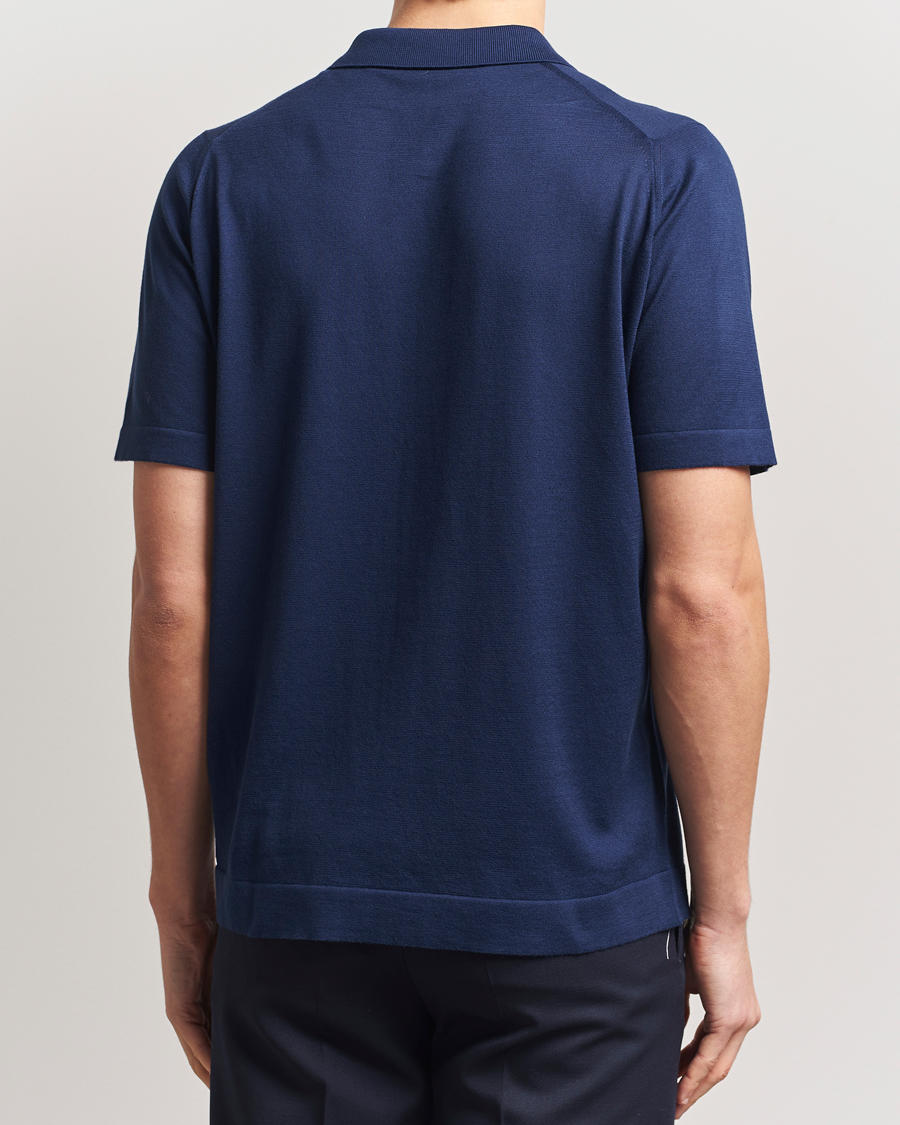Mies | Kauluspaidat | John Smedley | Folke Sea Island Knitted Polo French Navy
