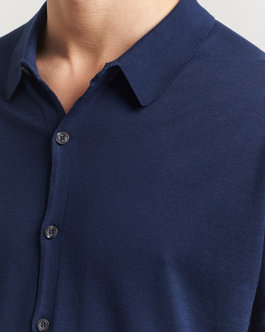 Mies | Kauluspaidat | John Smedley | Folke Sea Island Knitted Polo French Navy
