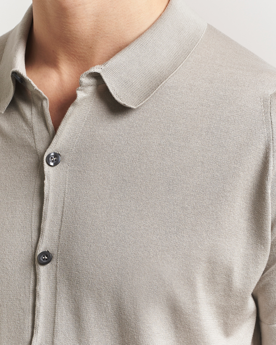 Mies | Kauluspaidat | John Smedley | Folke Sea Island Knitted Polo Parchment