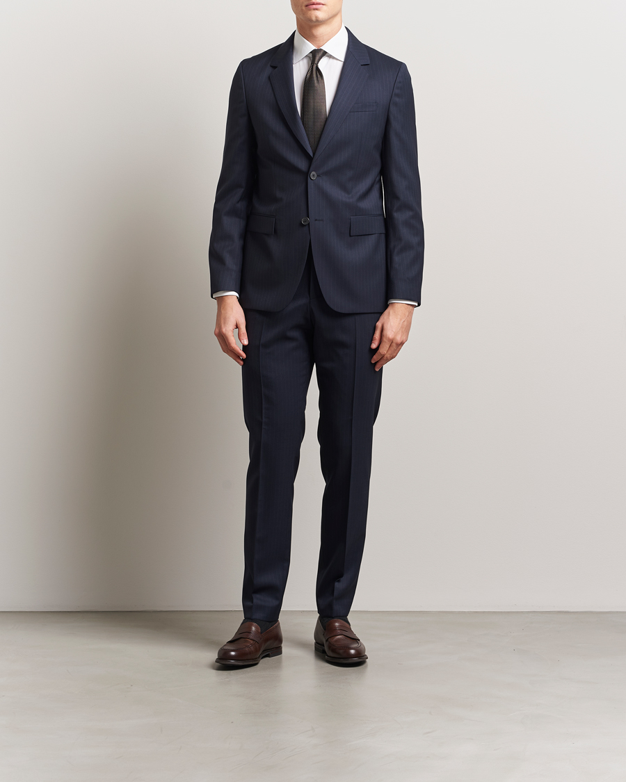 Mies | Puvut | BOSS BLACK | Houston Wool Pinstriped Suit Dark Blue