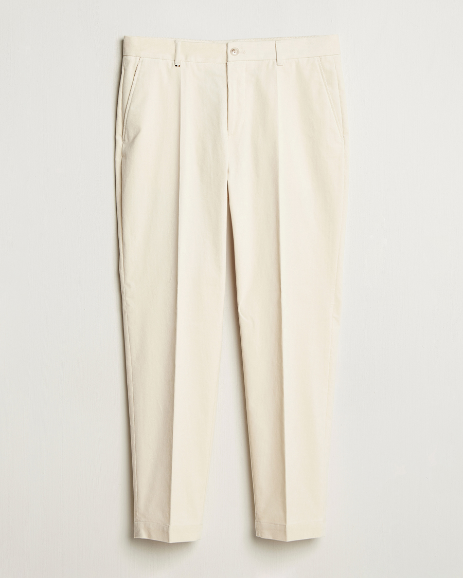 Mies | Housut | BOSS BLACK | Perin Spring Cord Trousers Open White