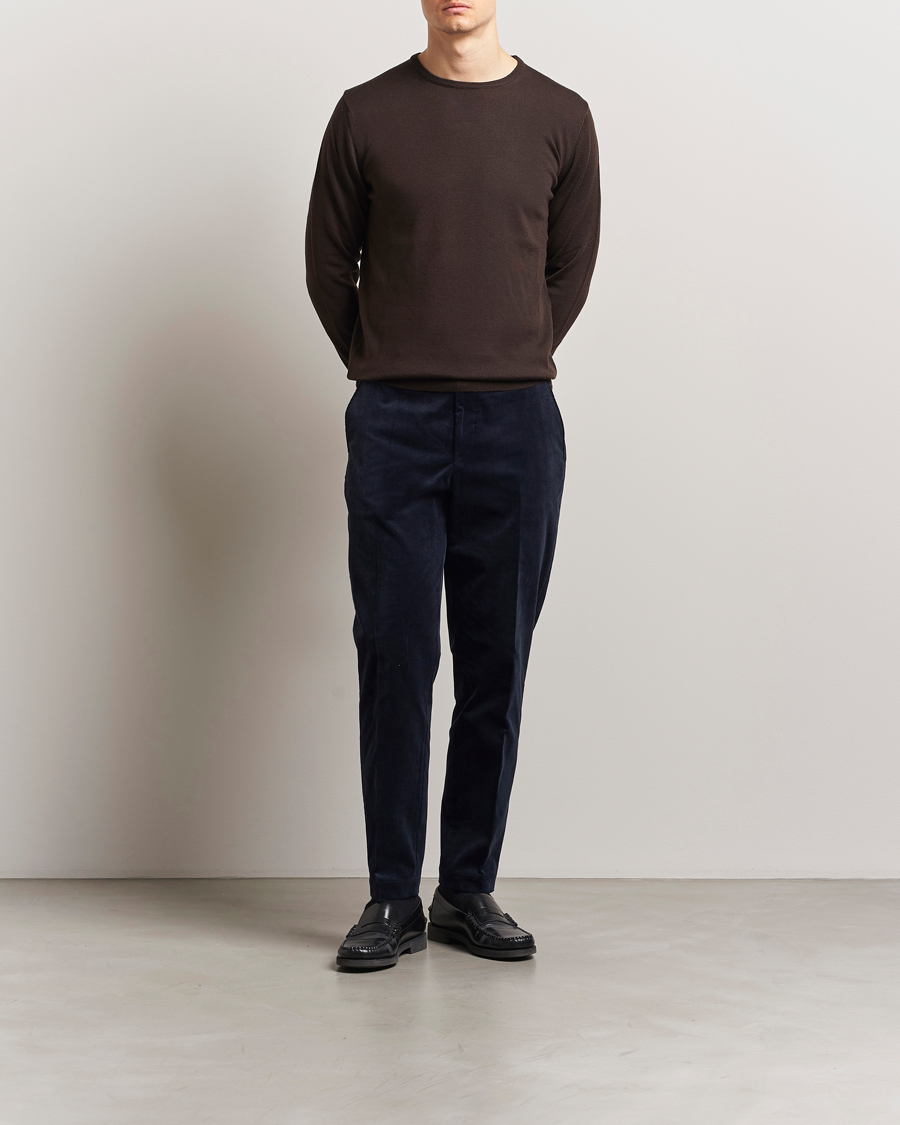 Mies | Housut | BOSS BLACK | Perin Spring Cord Trousers Dark Blue