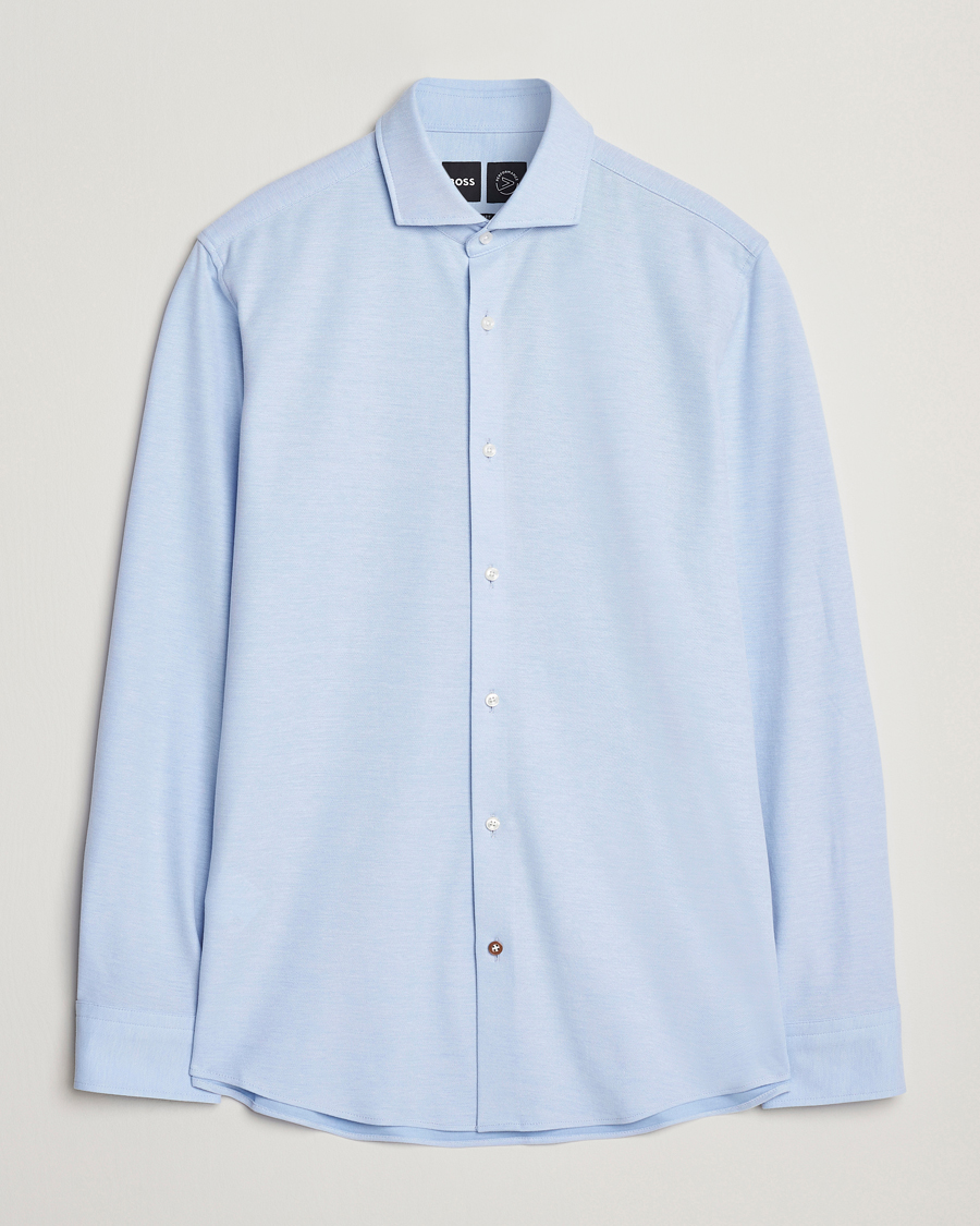 Mies | Kauluspaidat | BOSS BLACK | Hank Structured Shirt Light Blue