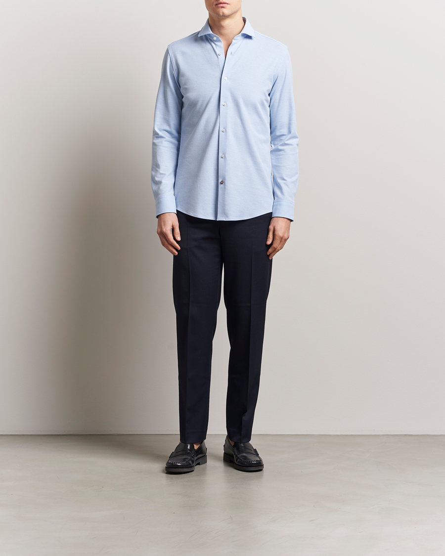 Mies | Kauluspaidat | BOSS BLACK | Hank Structured Shirt Light Blue
