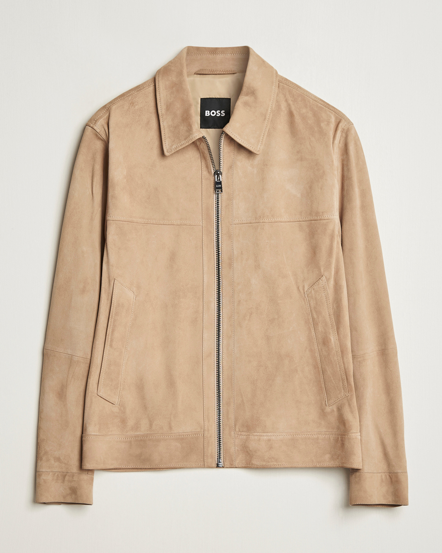 Mies | Takit | BOSS BLACK | Malbano Suede Jacket Light Beige