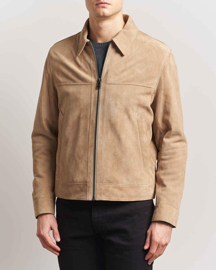 Mies | Takit | BOSS BLACK | Malbano Suede Jacket Light Beige