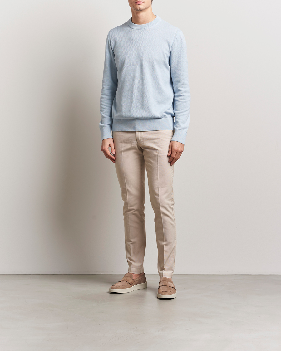 Mies | Puserot | BOSS BLACK | Ecaio Knitted Sweater Light Blue
