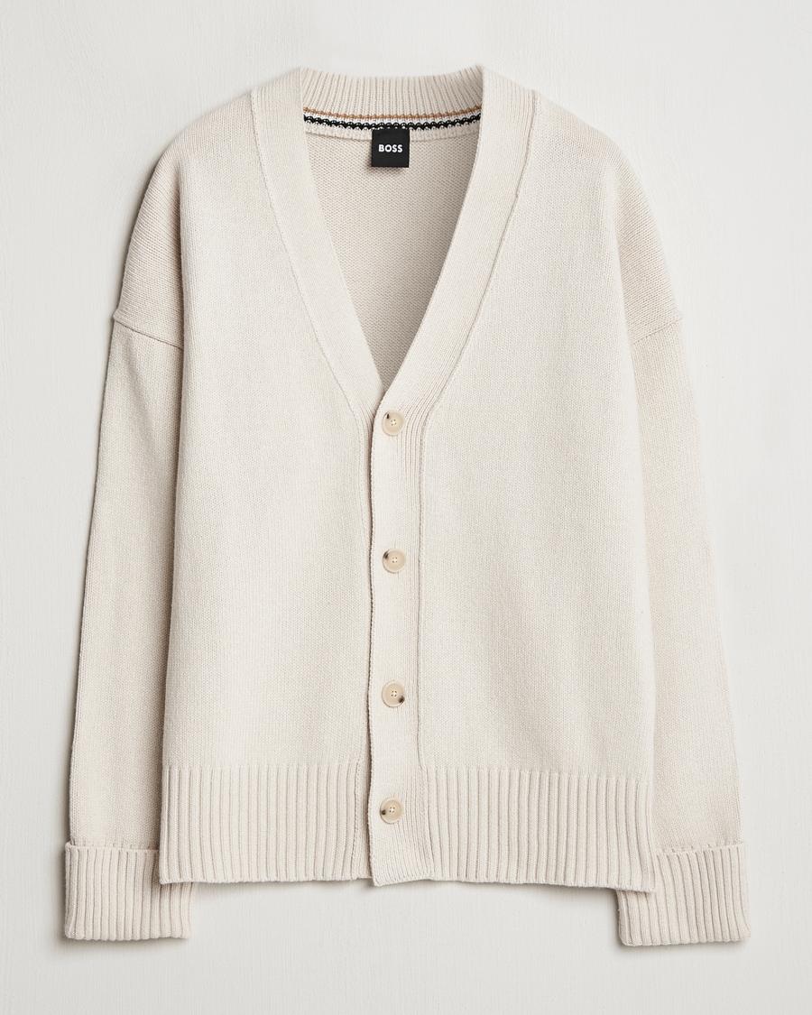Mies | Puserot | BOSS BLACK | Bellaco Knitted Cardigan Open White