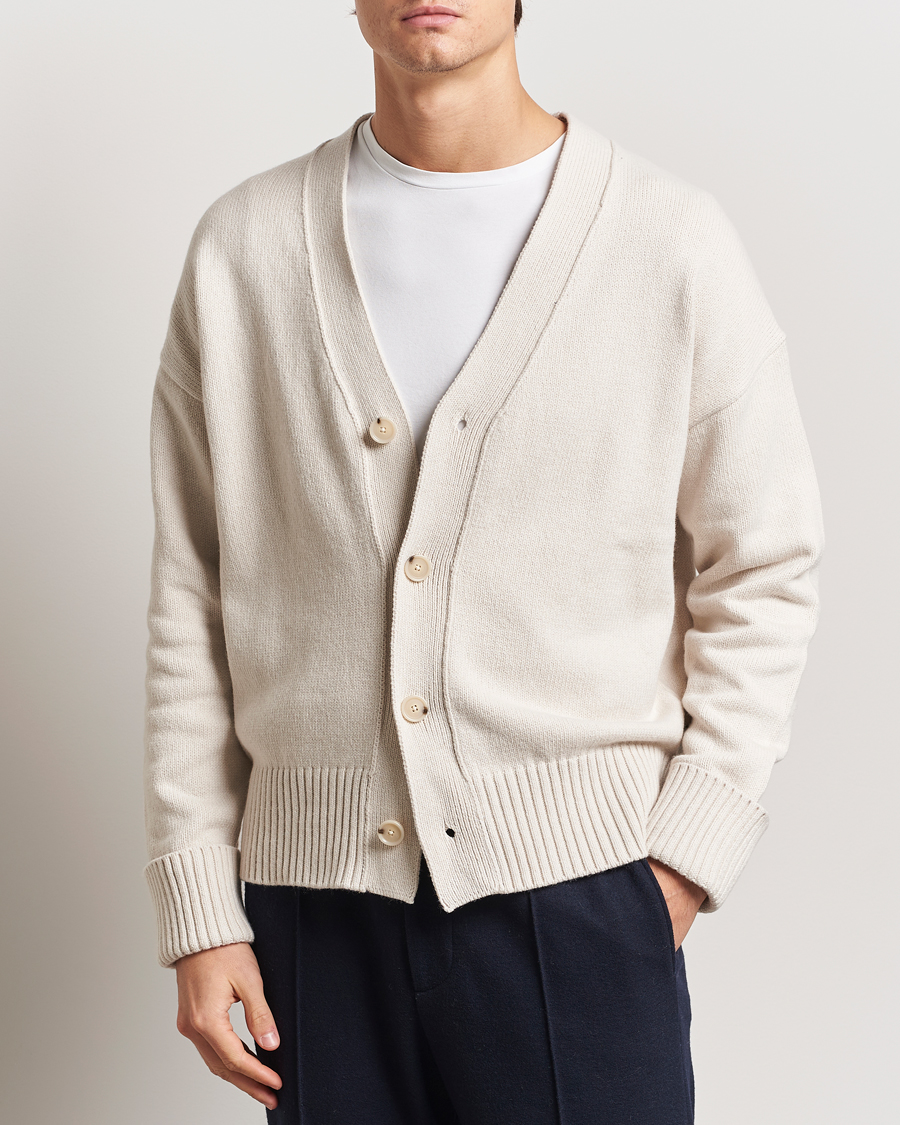 Mies | Puserot | BOSS BLACK | Bellaco Knitted Cardigan Open White