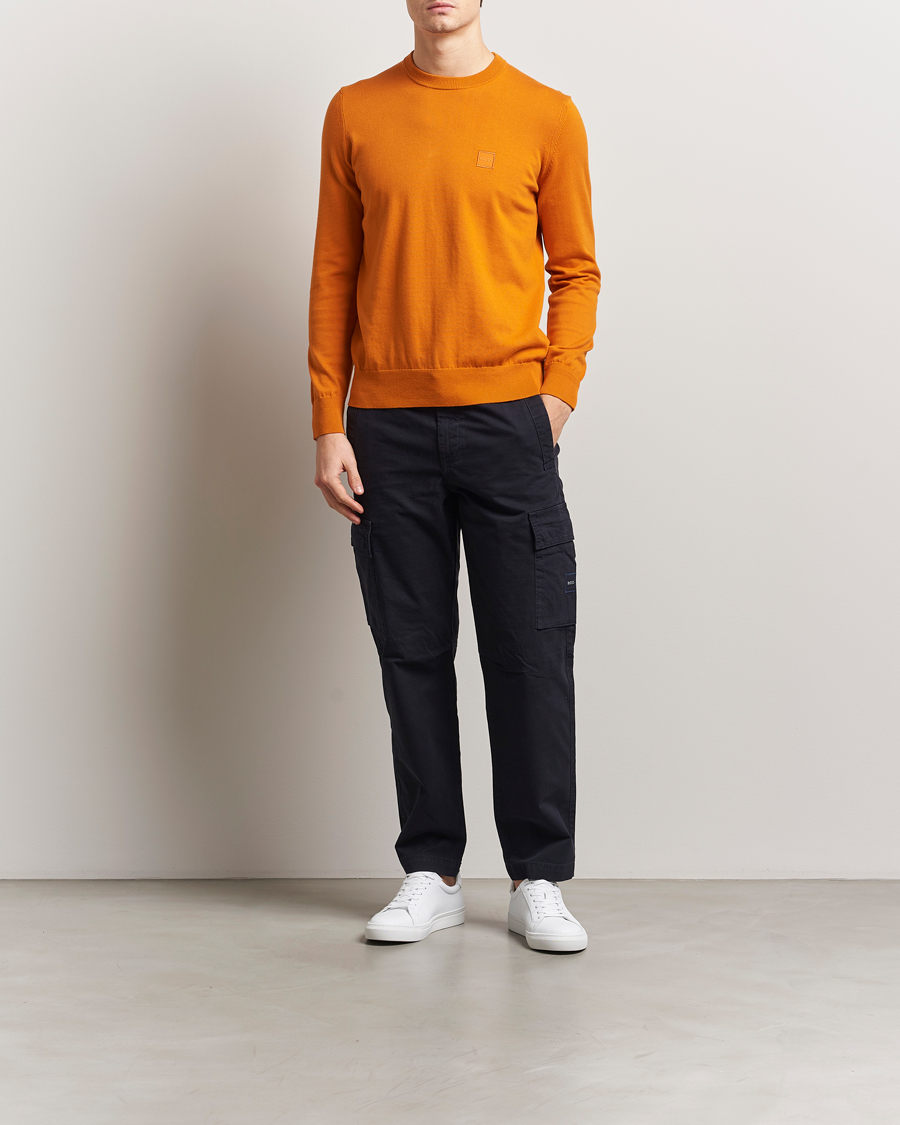 Mies | Puserot | BOSS ORANGE | Kanovano Knitted Sweater Open Orange