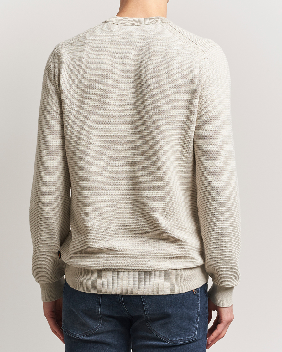 Mies | Puserot | BOSS ORANGE | Aspoki Structured Knitted Sweater Light Beige