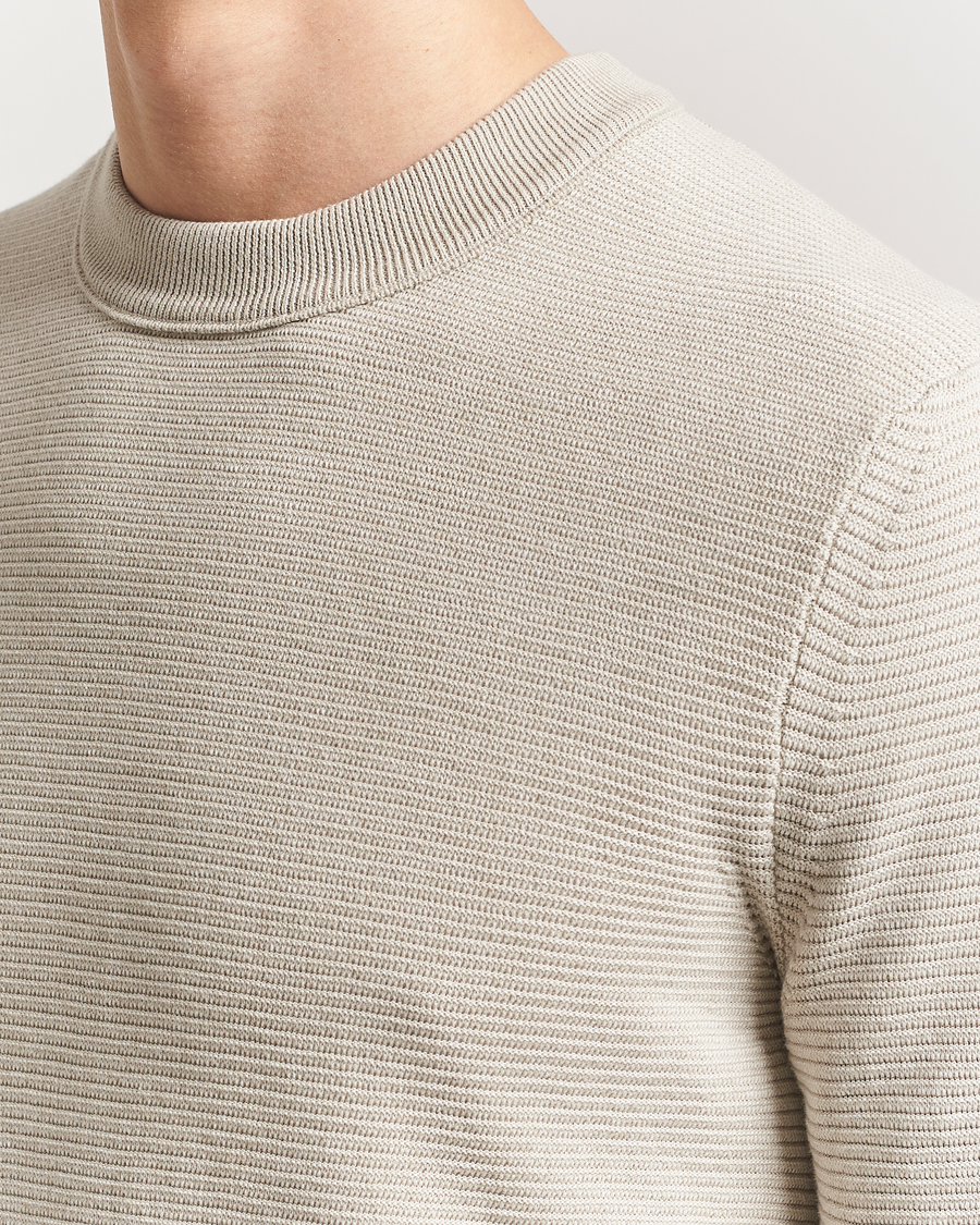 Mies | Puserot | BOSS ORANGE | Aspoki Structured Knitted Sweater Light Beige