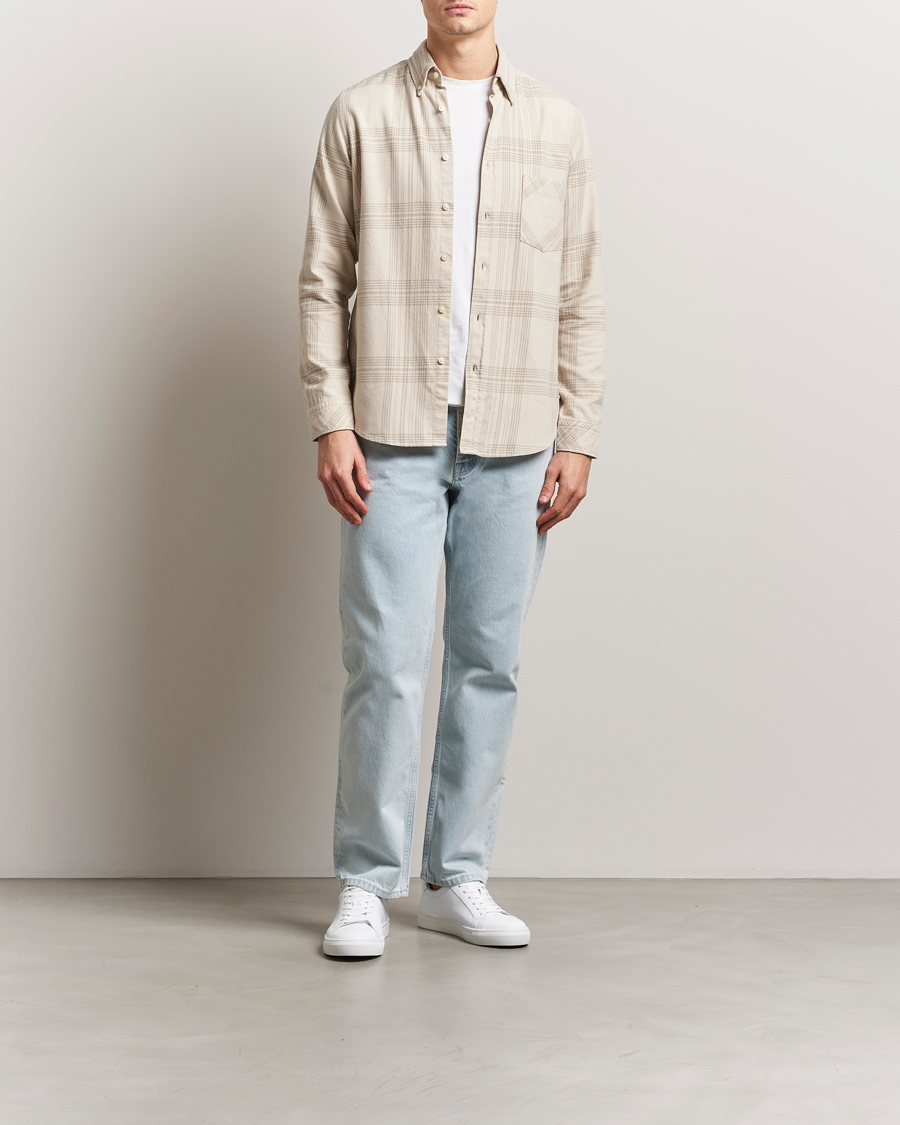 Mies | Kauluspaidat | BOSS ORANGE | Rickert Checked Shirt Light Beige