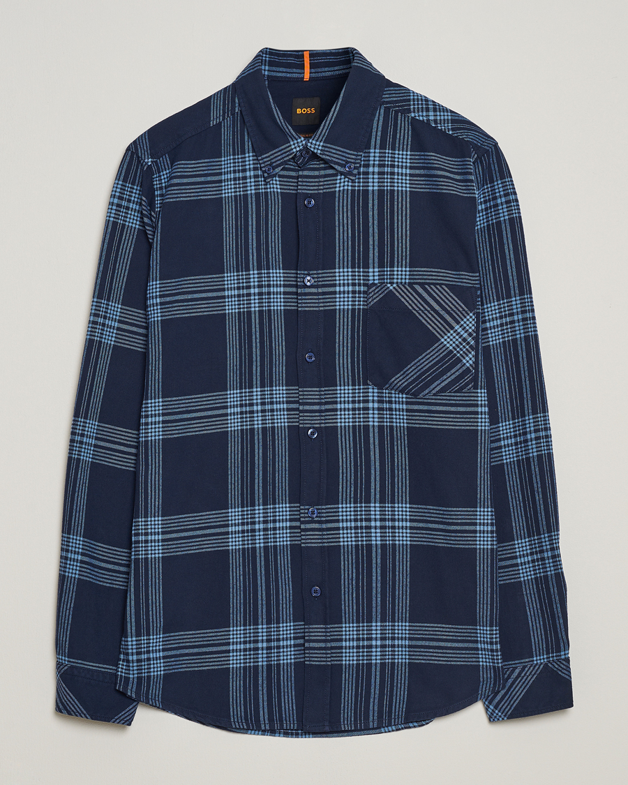 Mies | Kauluspaidat | BOSS ORANGE | Rickert Checked Shirt Dark Blue