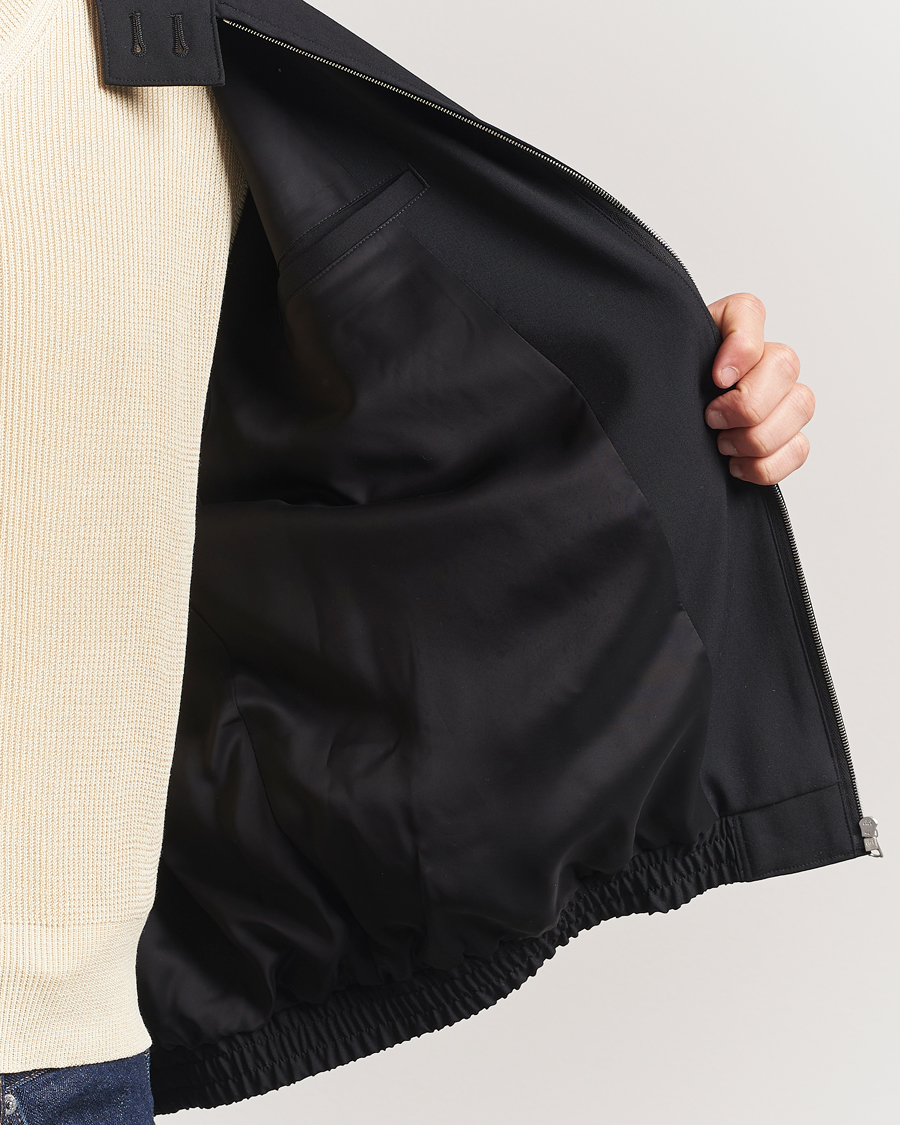 Mies | Takit | Auralee | Wool Zip Bomber Jacket Black