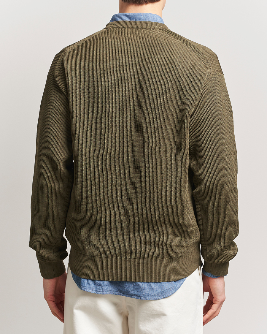 Mies | Puserot | Auralee | Cotton Rib Crew Neck Khaki