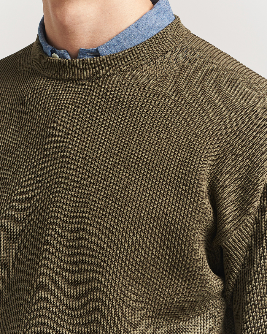 Mies | Puserot | Auralee | Cotton Rib Crew Neck Khaki
