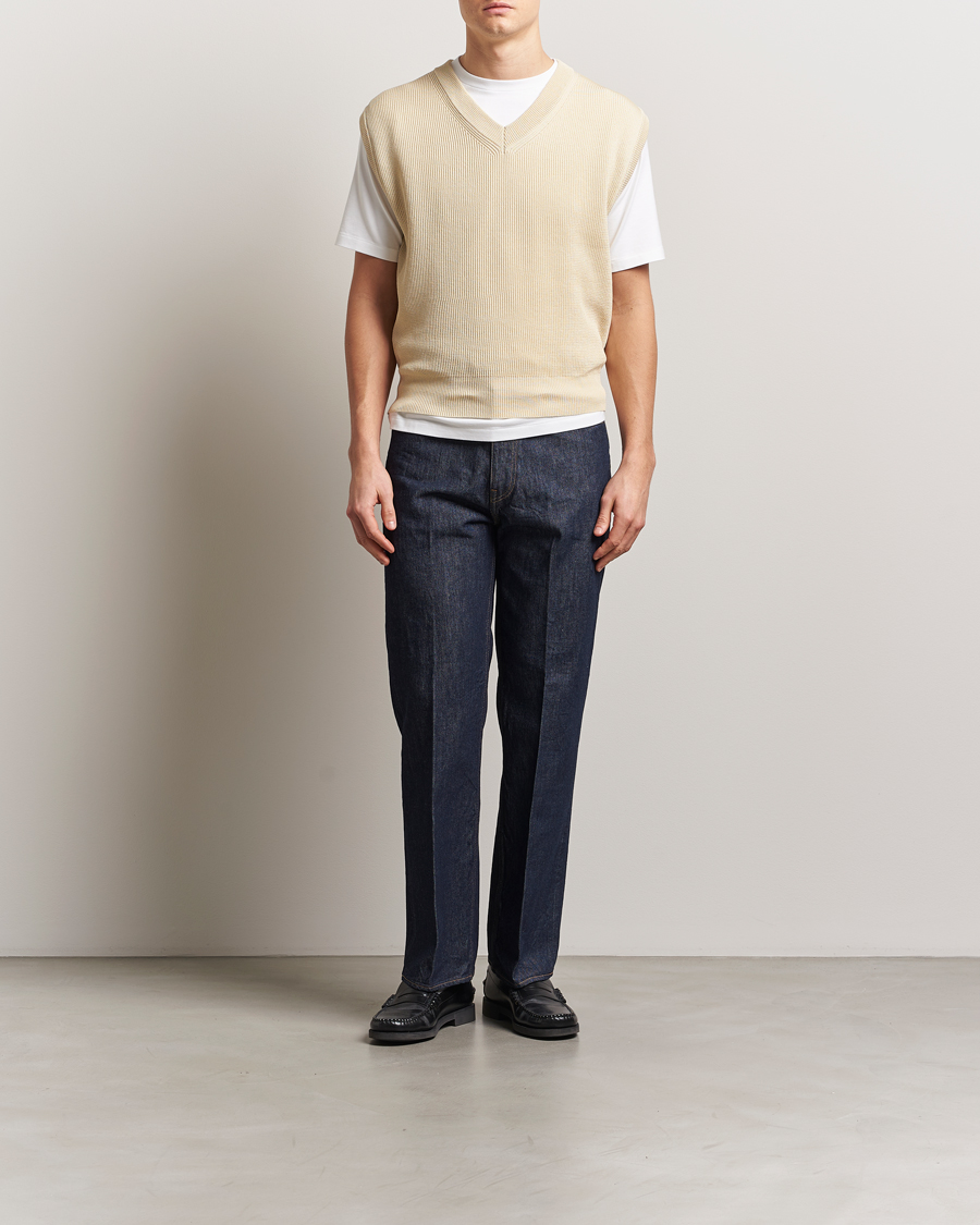 Mies | Puserot | Auralee | Rib Knit Vest Ivory