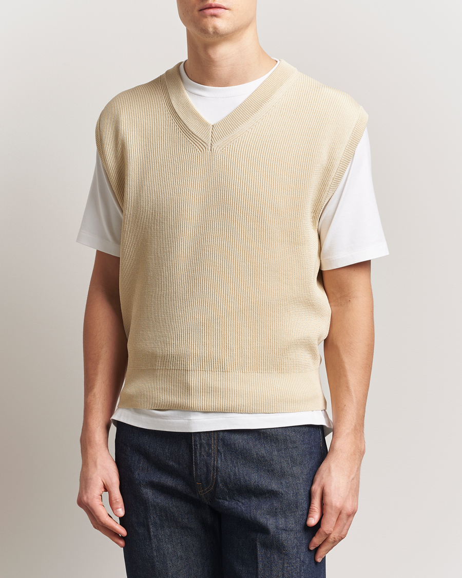 Mies | Puserot | Auralee | Rib Knit Vest Ivory