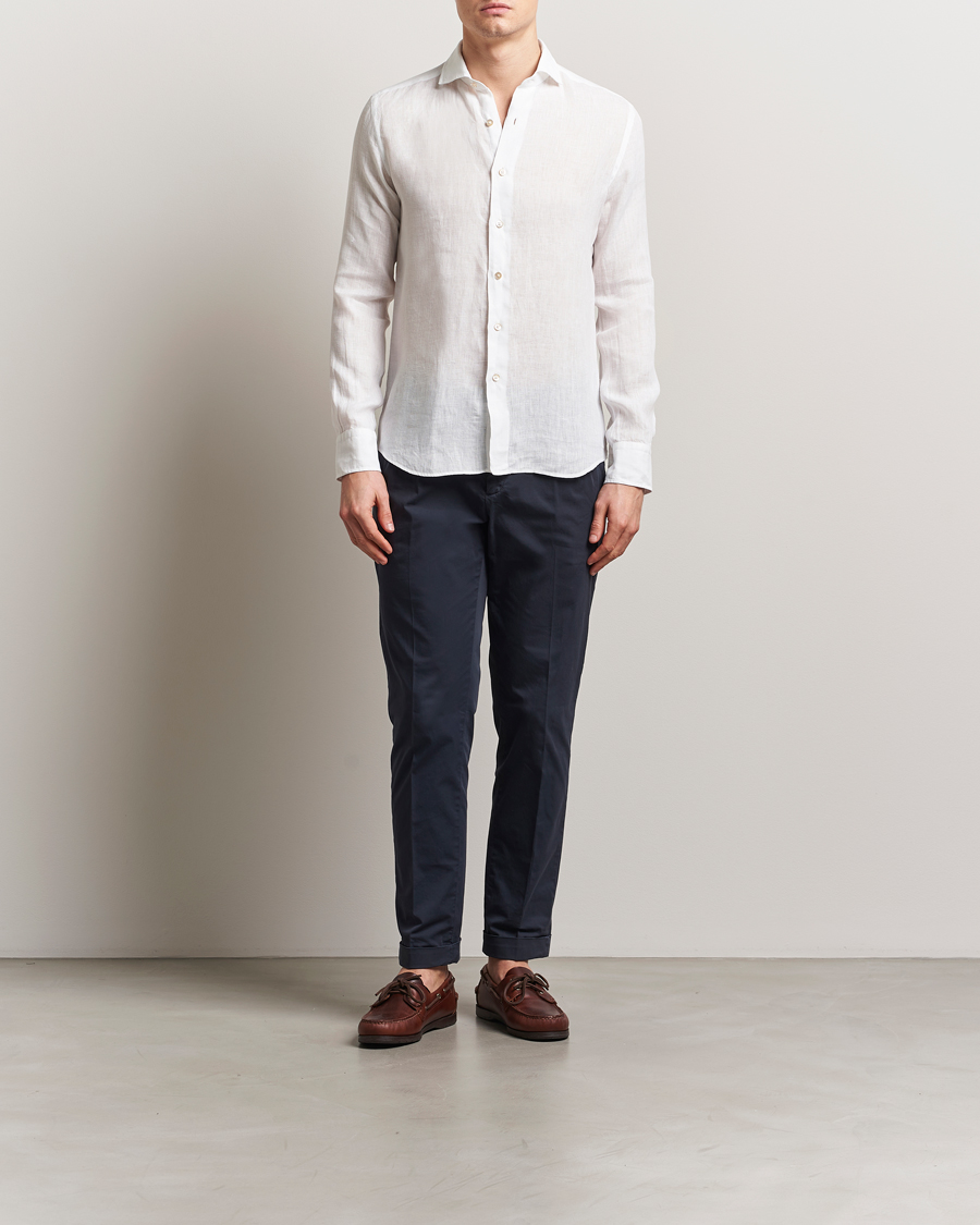 Mies | Kauluspaidat | Grigio | Linen Casual Shirt White