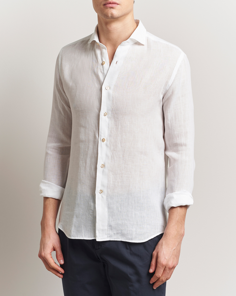 Mies | Kauluspaidat | Grigio | Linen Casual Shirt White