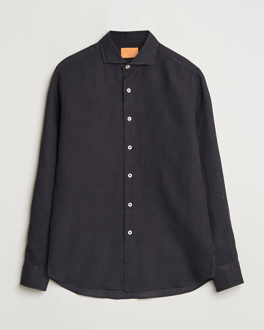 Mies | Kauluspaidat | Grigio | Linen Casual Shirt Black