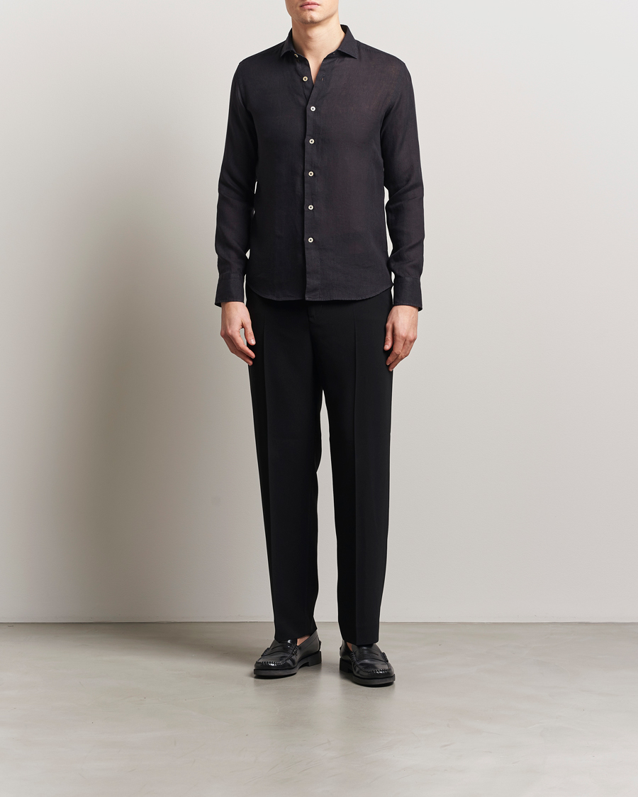 Mies | Kauluspaidat | Grigio | Linen Casual Shirt Black