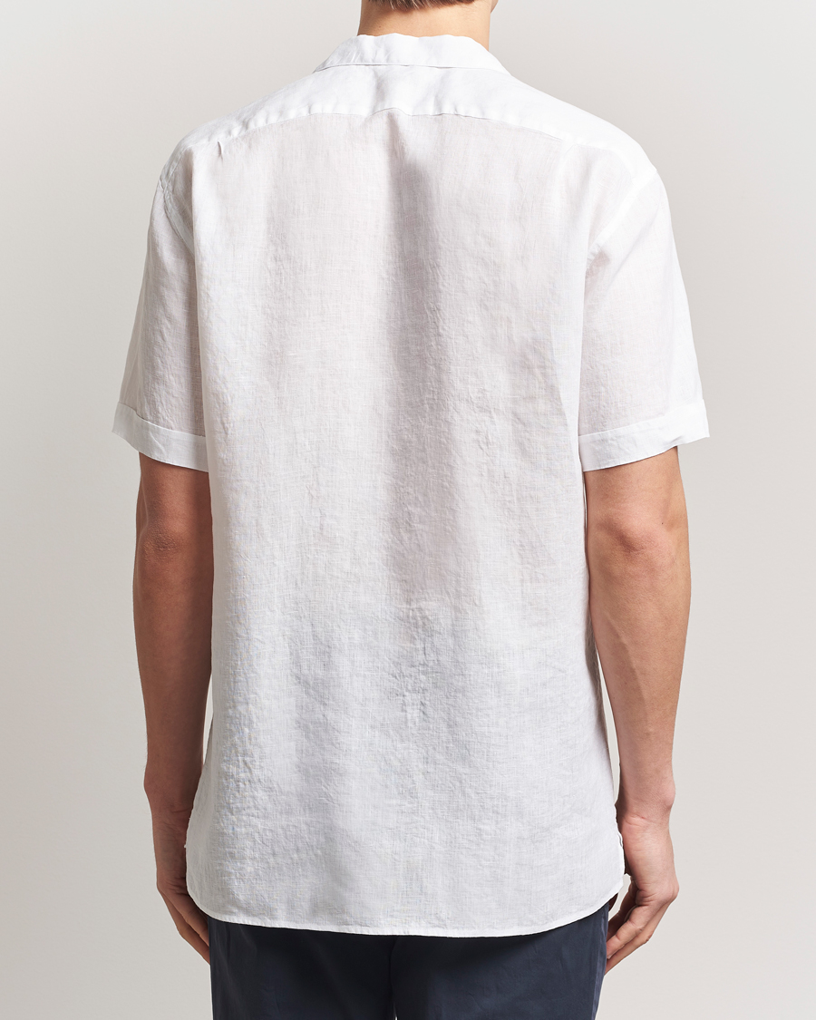 Mies | Kauluspaidat | Stenströms | Short Sleeve Linen Shirt White