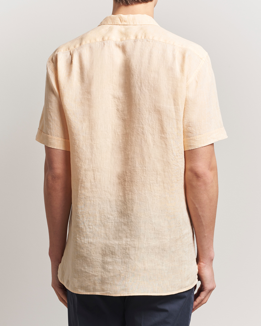 Mies | Kauluspaidat | Stenströms | Short Sleeve Linen Shirt Orange